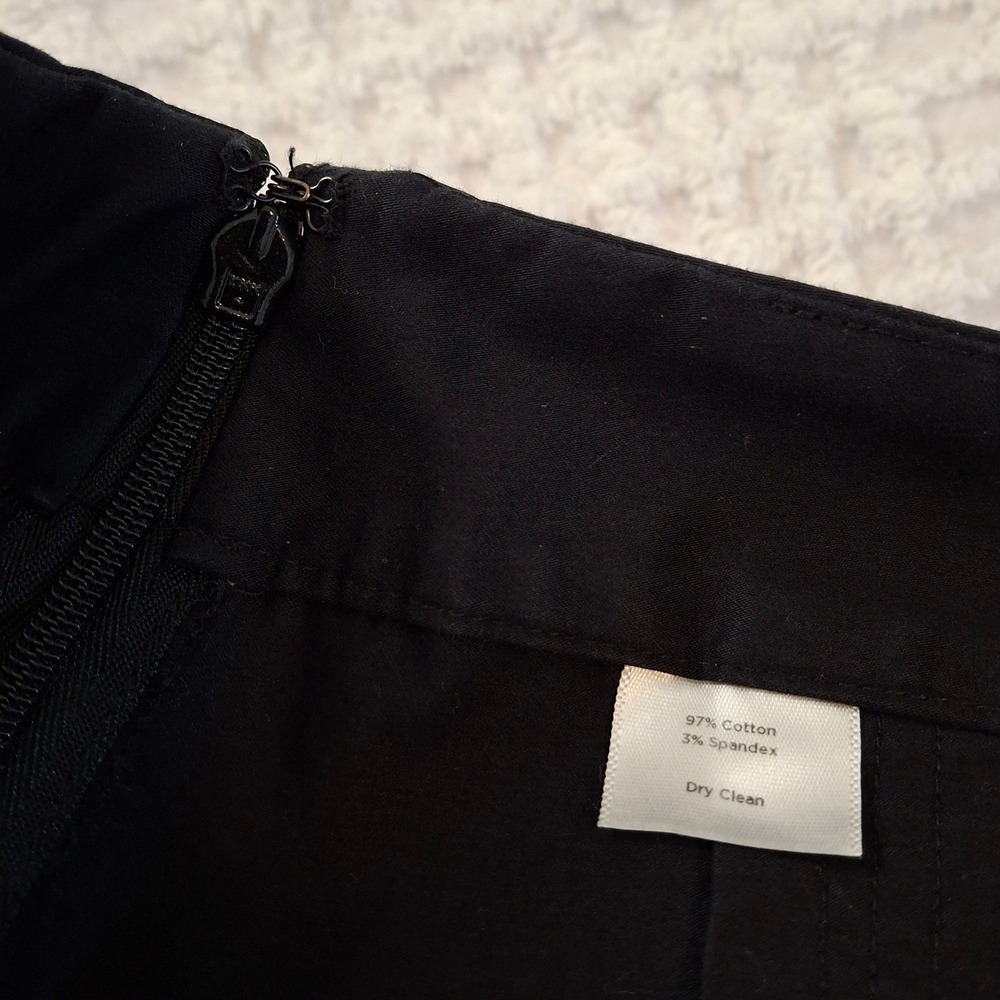 Talbots Black Pleated A-Line Petite Skirt Size 2P Cotton Stretch Side Zip - Picture 6 of 6